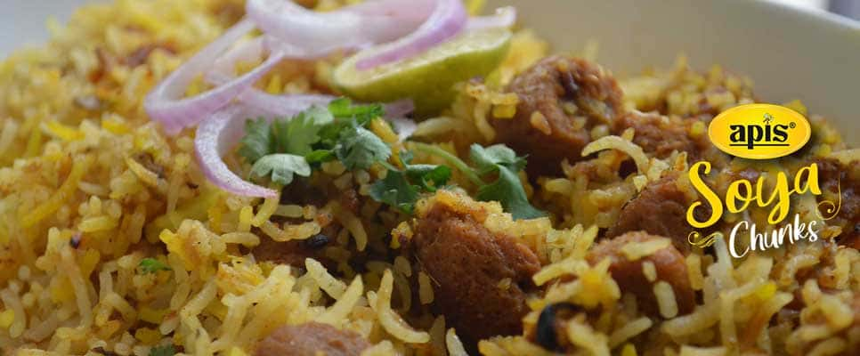 Soya Chunks Veg Biryani Recipe